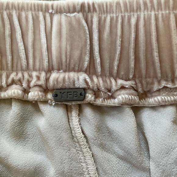 Young Fabulous & Broke Velour/Silk Tan Joggers, size small - Picture 3 of 7